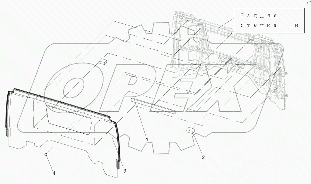  Задняя панель в сборе