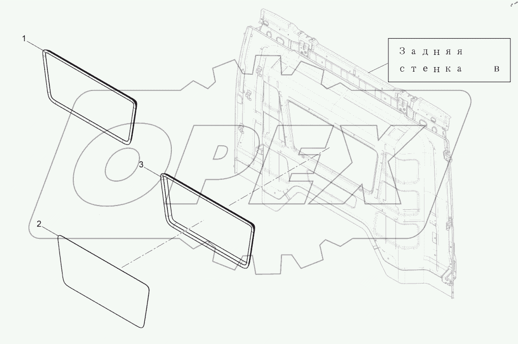  Стекло заднего окна