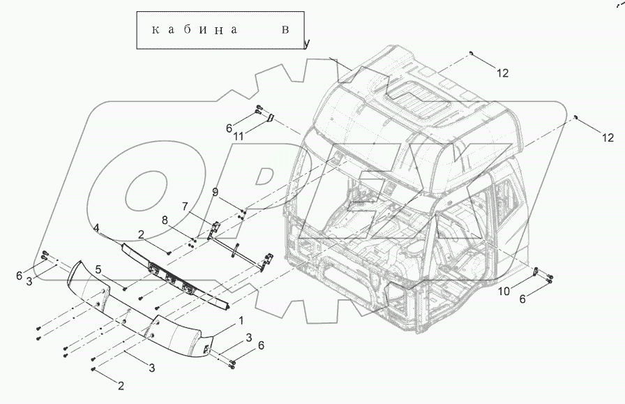  Наружная накладка крыши кабины