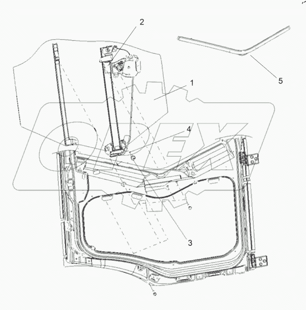  Стекло и стеклоподъемник передней двери