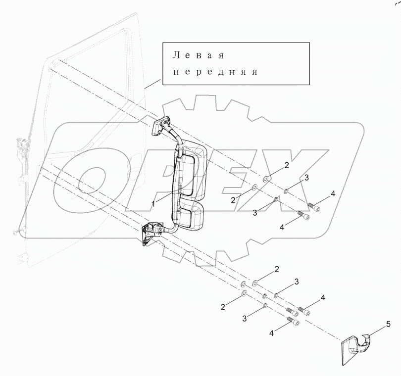  Левое наружное зеркало заднего вида