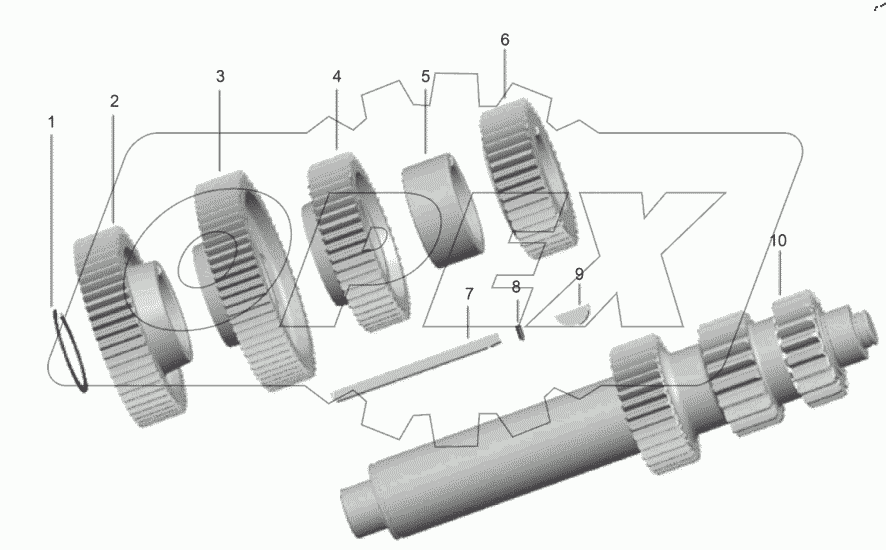  Промежуточный вал в сборе