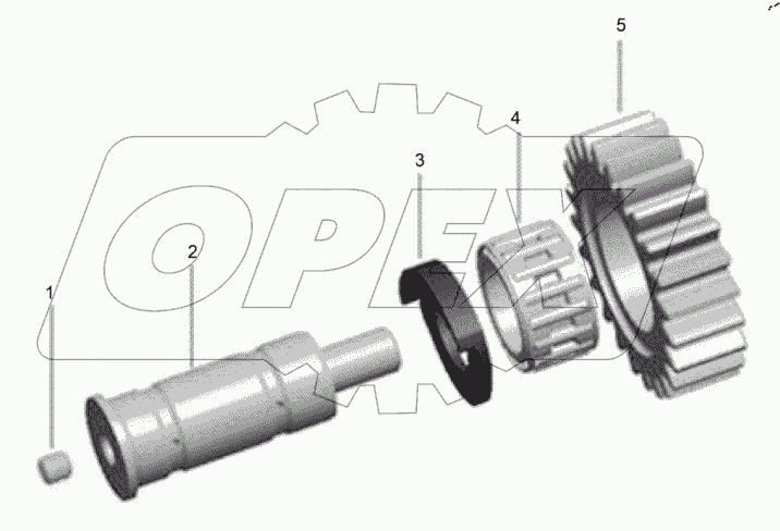  Узел промежуточного вала заднего хода