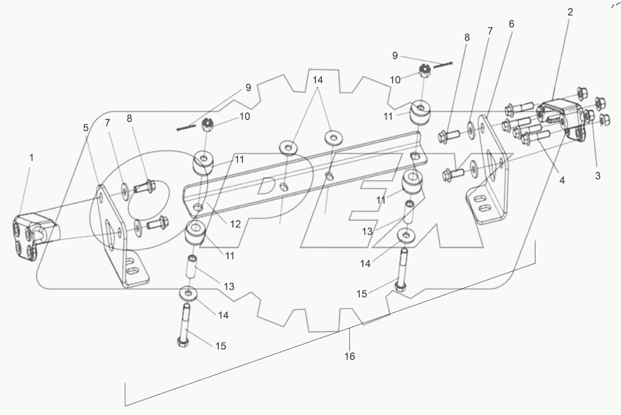  Вспомогательное крепление силовой передачи