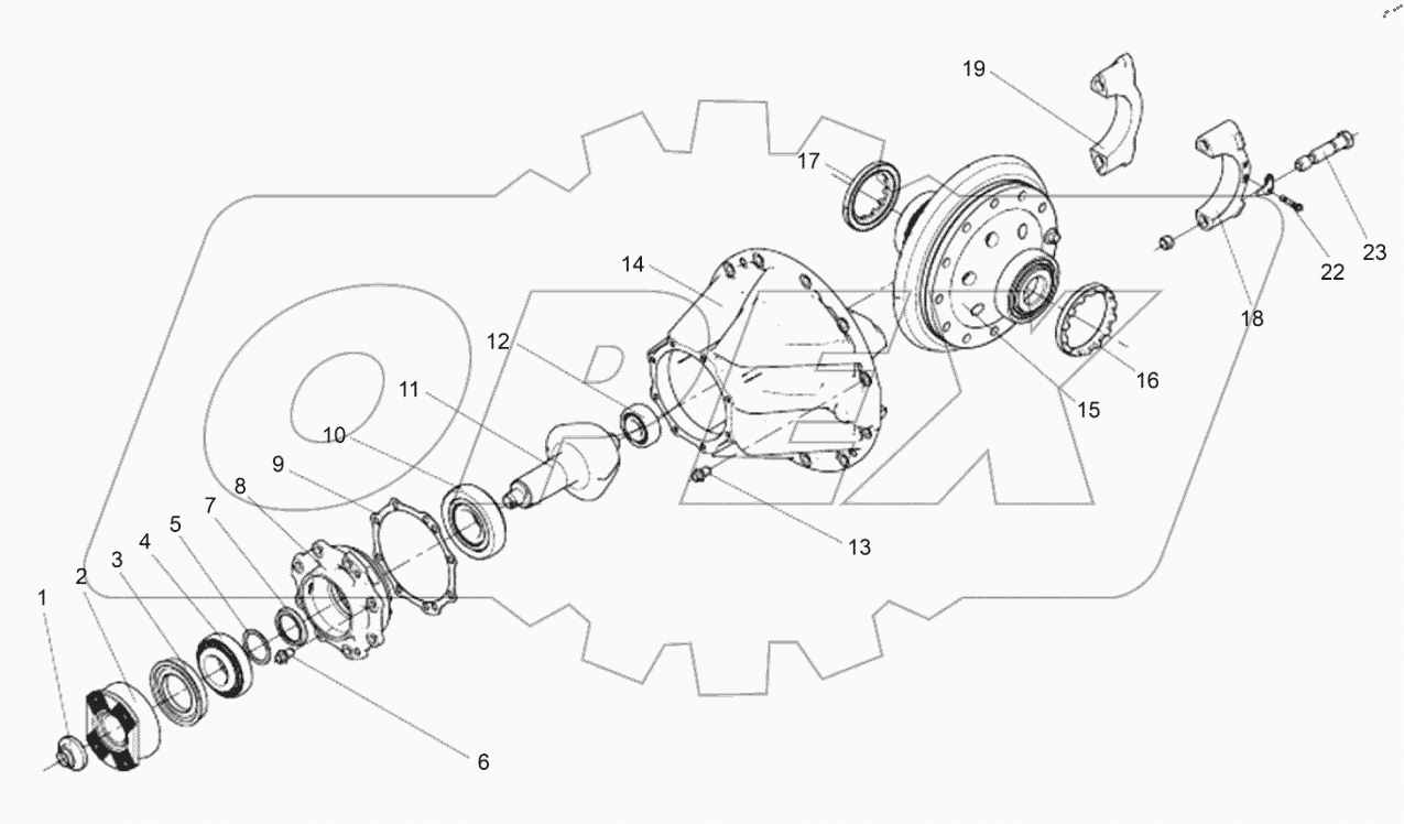  Схема строения редуктора заднего моста