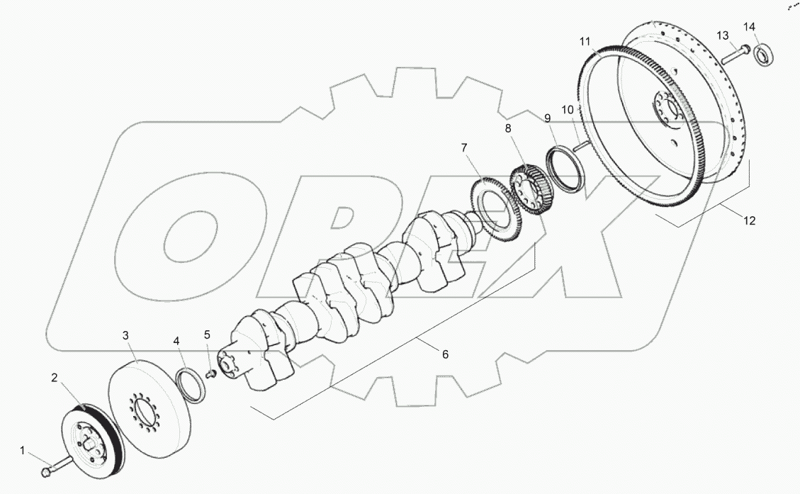  Коленчатый вал с маховиком