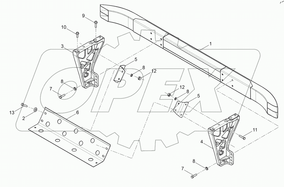  Схема передней нижней защитной конструкции