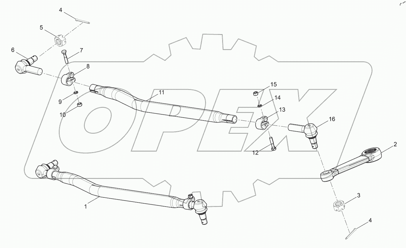  Схема передней рулевой тяги