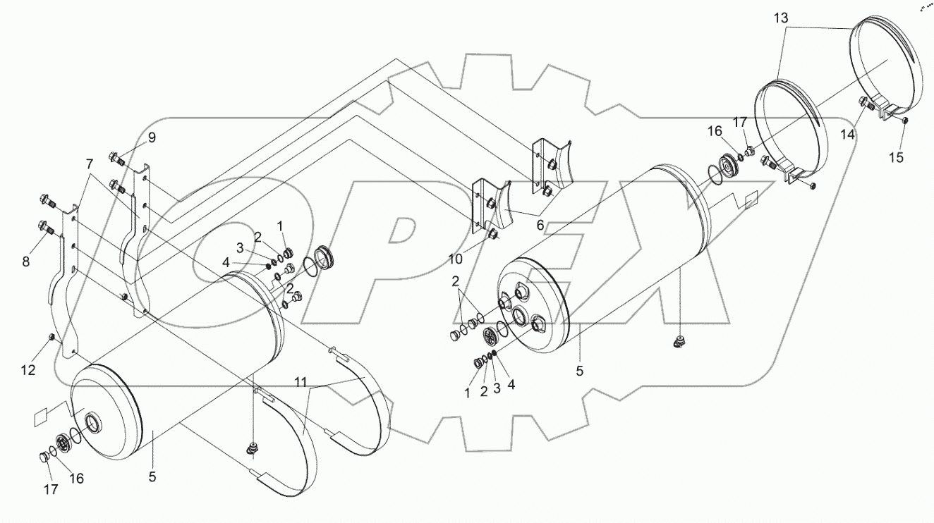  Дополнительный воздушный резервуар в сборе