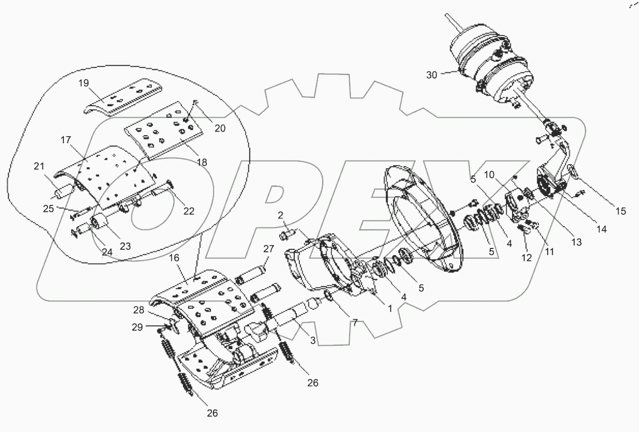  Тормоз среднего моста