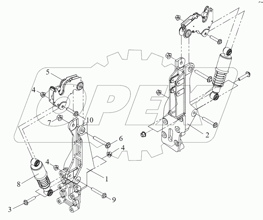  Задняя подвеска кабины (II)