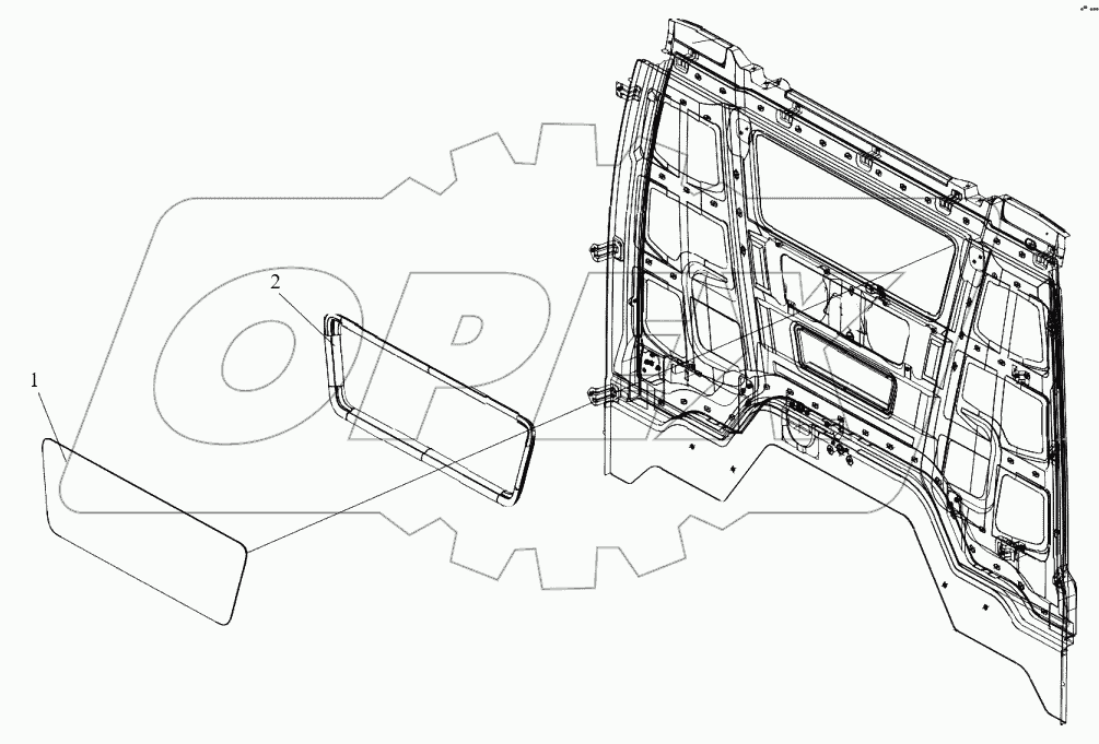  Заднее стекло