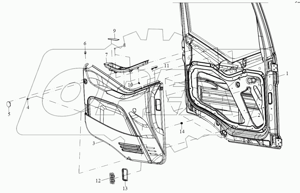  Внутренние обшивки дверей