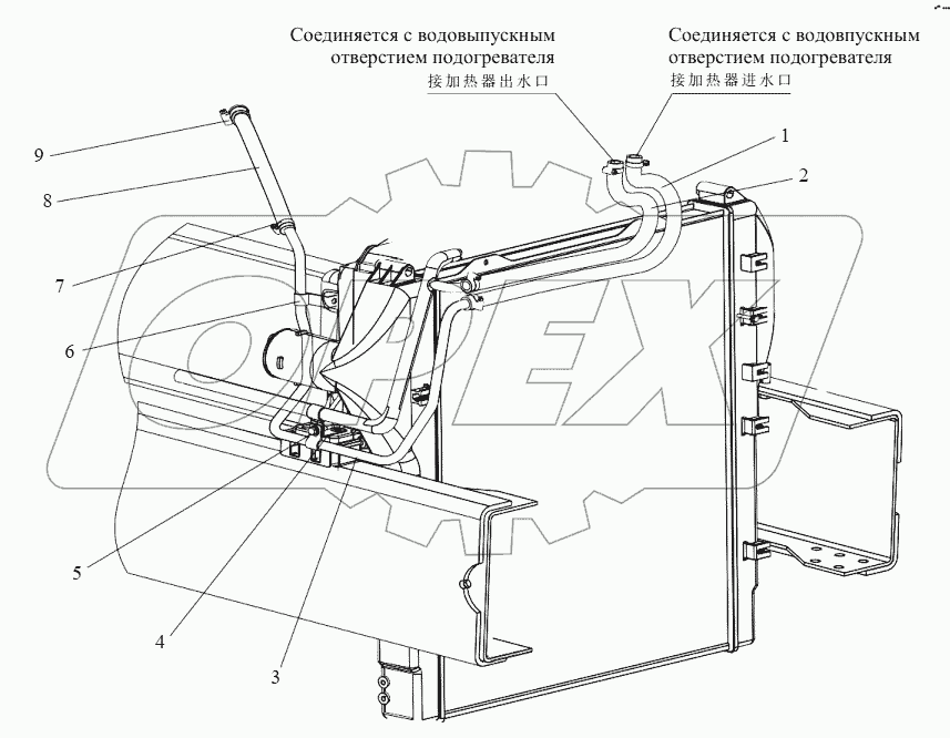  Трубопроводы отопителя