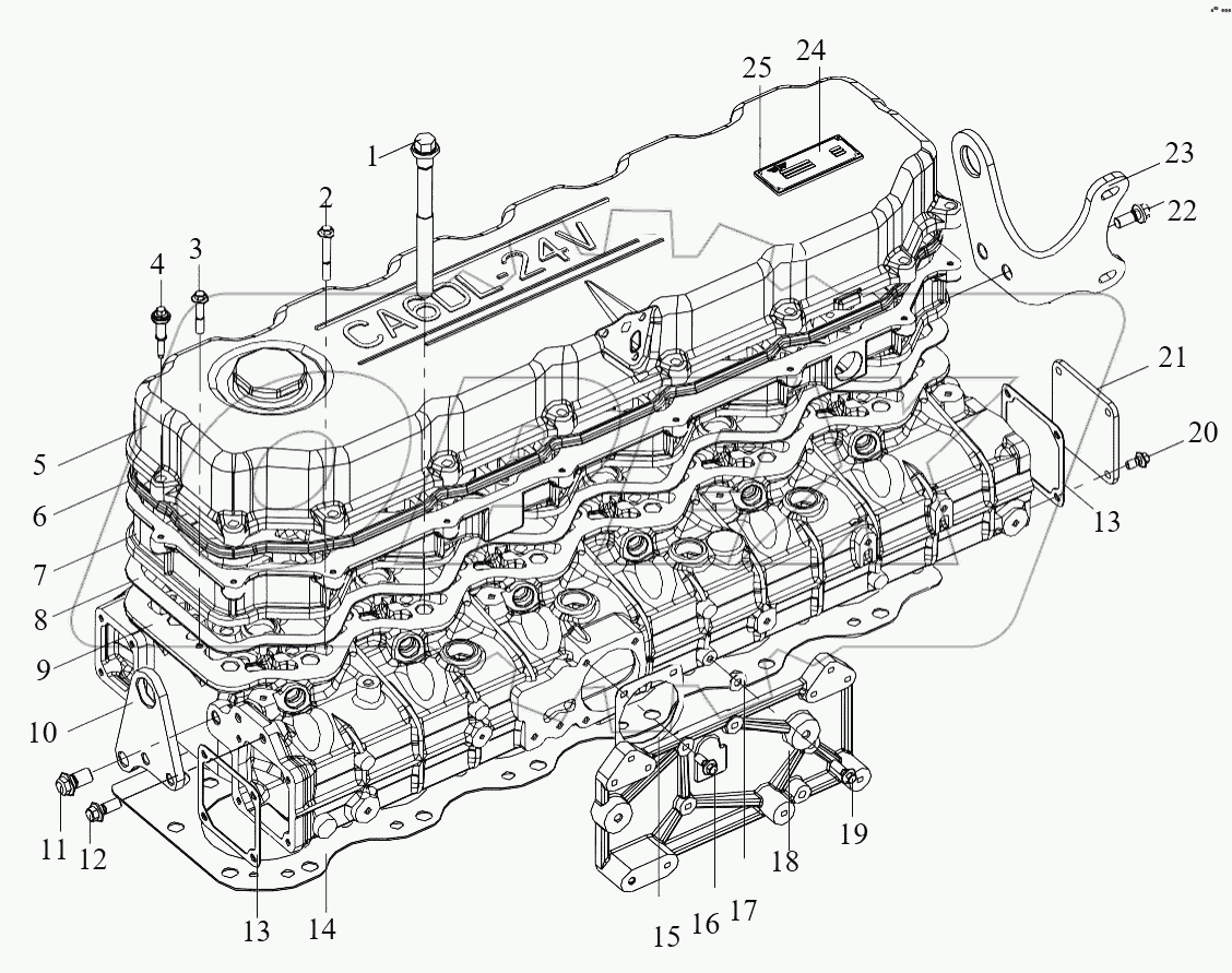  Составляющие элементы головки блока цилиндров