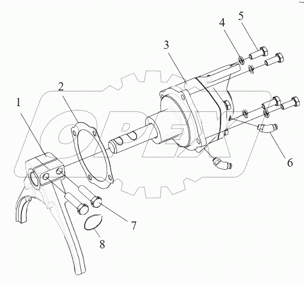  Цилиндр переключения вспомогательных передач