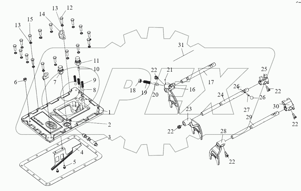  Верхняя крышка (КПП CA10TA160M)