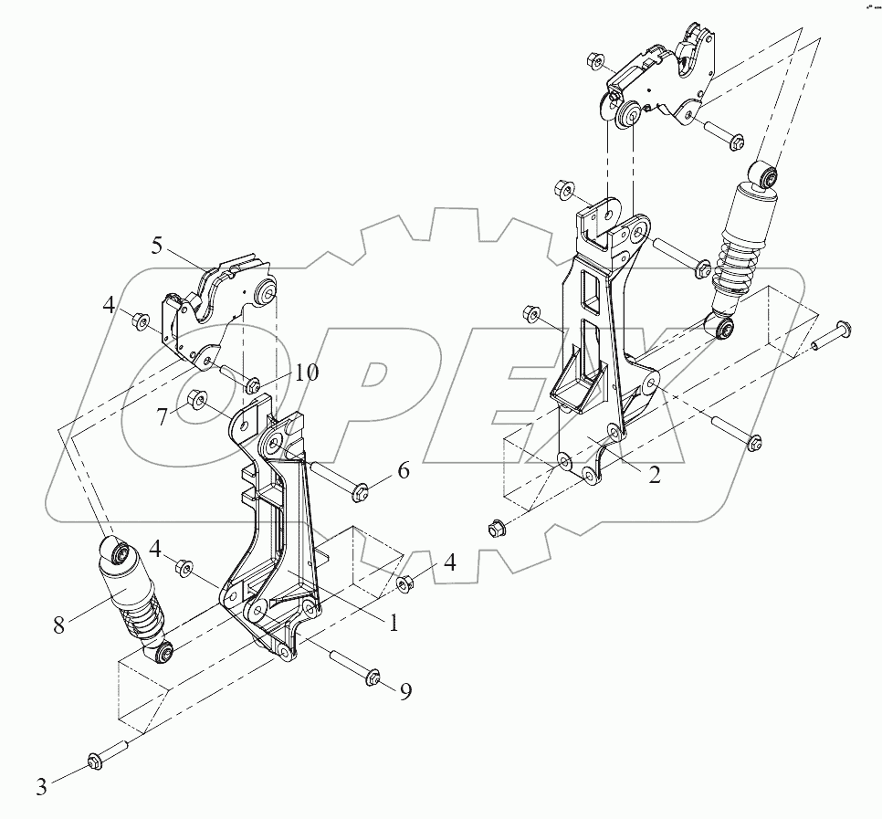  Задней подвеска кабины (II)