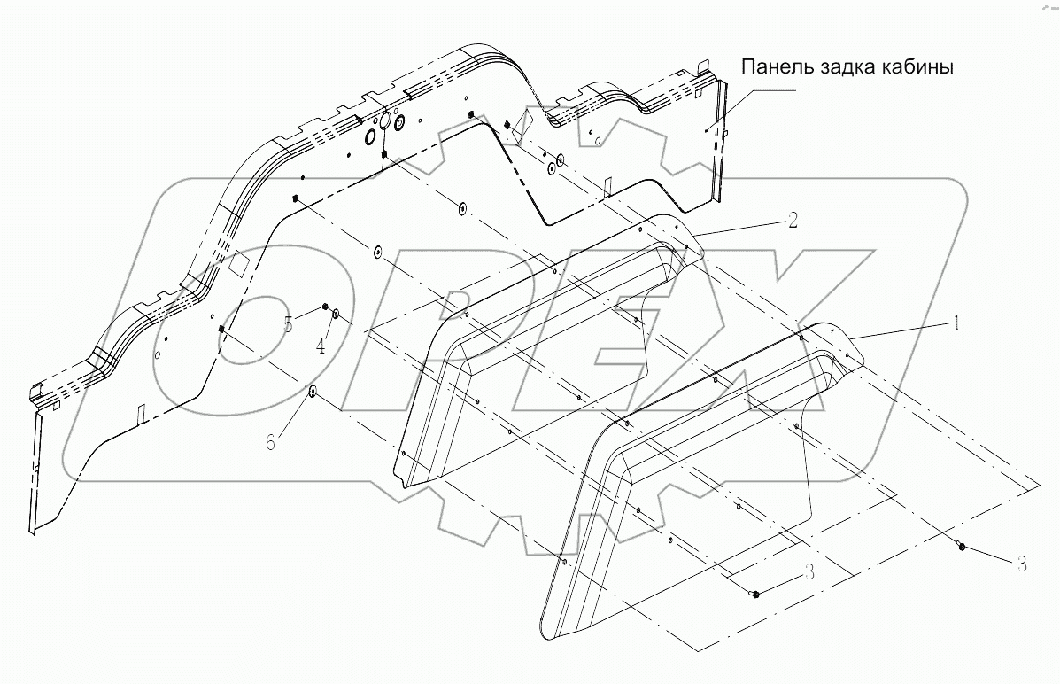  Задняя звукоизолирующая перегородка двигателя