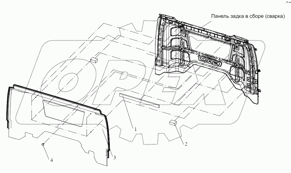  Обшивка задка