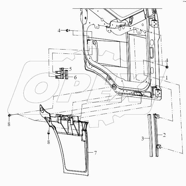  Нижняя декоративная панель двери