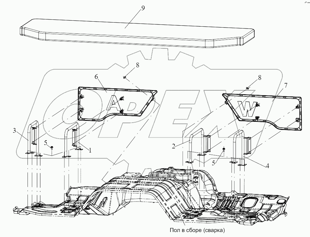  Компоненты нижнего спального места