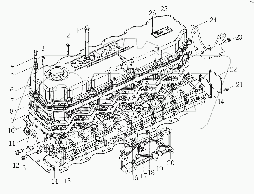 Компоненты головки блока цилиндров