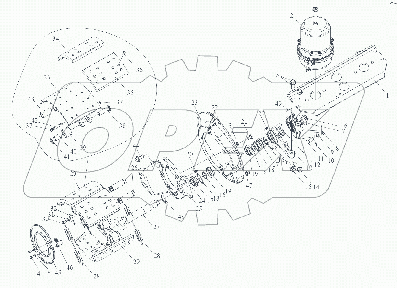  Тормоз заднего колеса