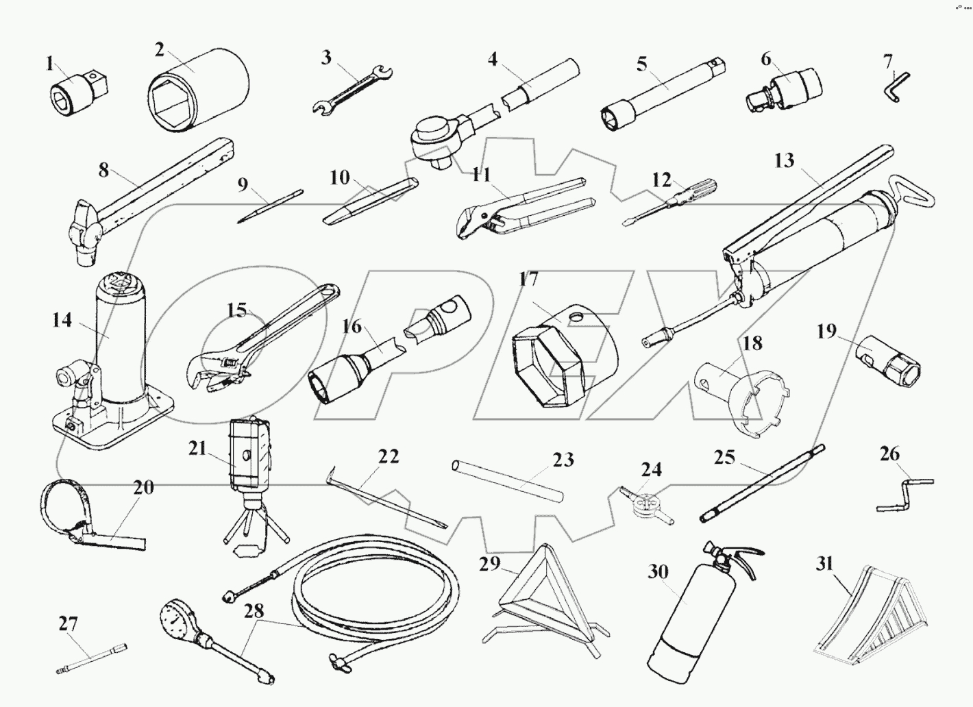  Возимый комплект инструментов