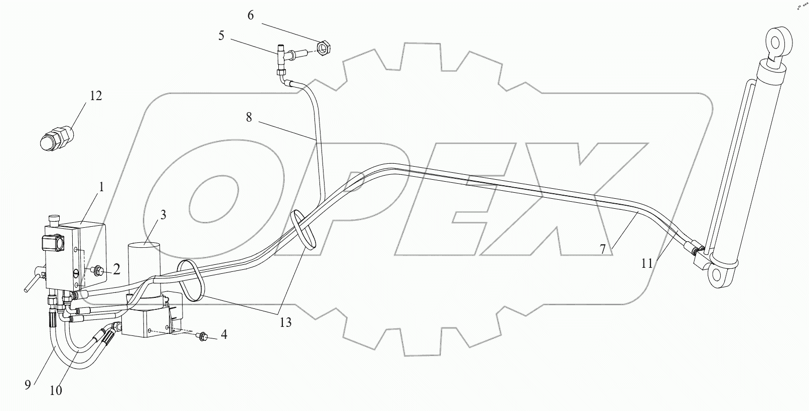  Механизм управления опрокидыванием кабины (I)