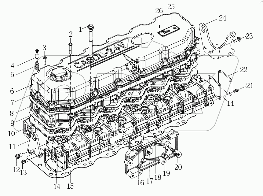 Компоненты головки блока цилиндров