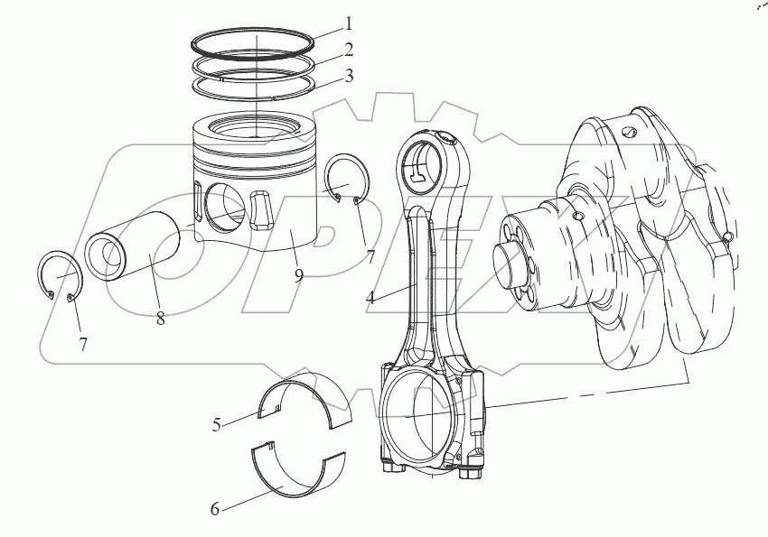  Поршень и шатун