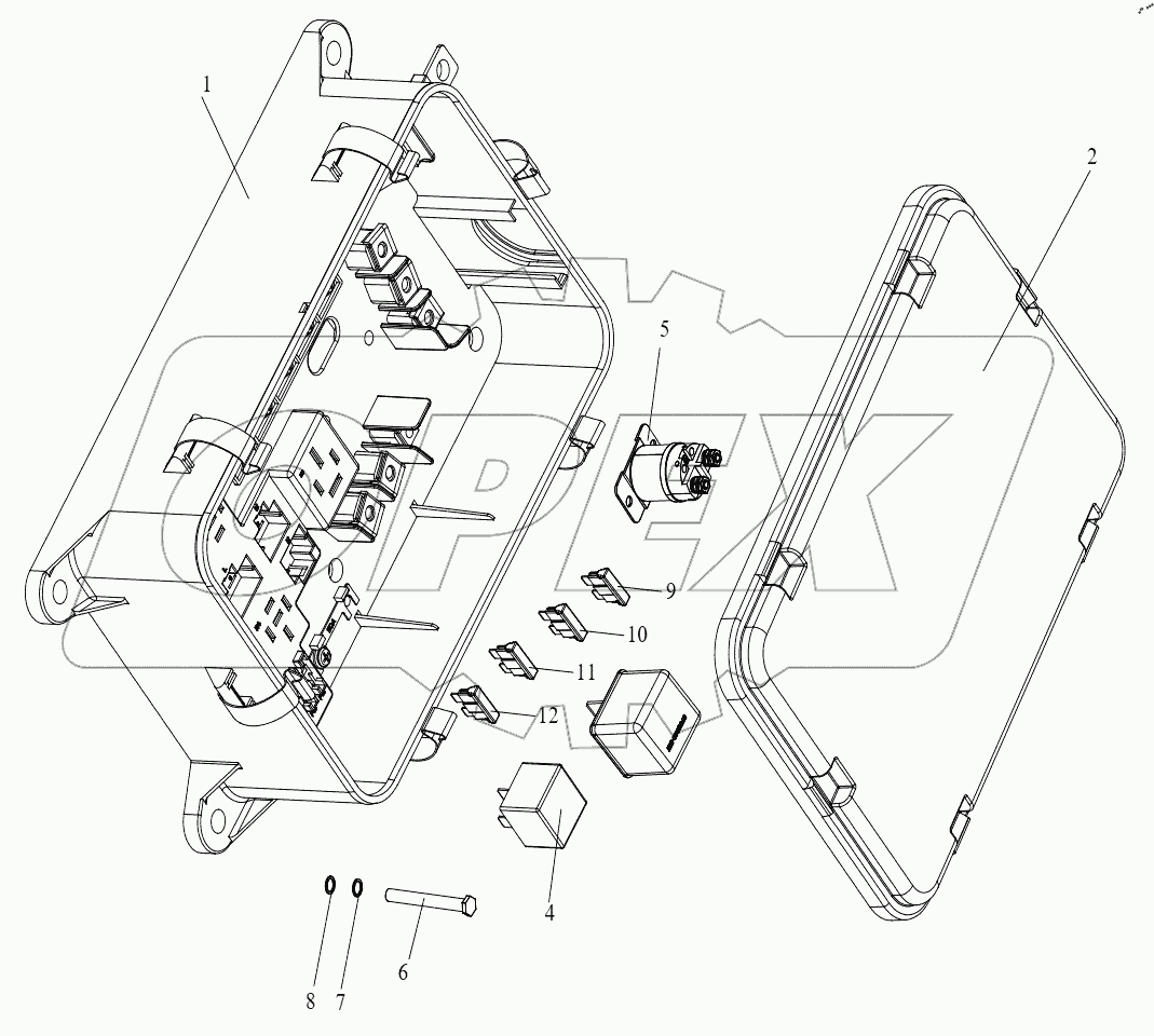  Распределительная коробка с вспомогательными устройствами