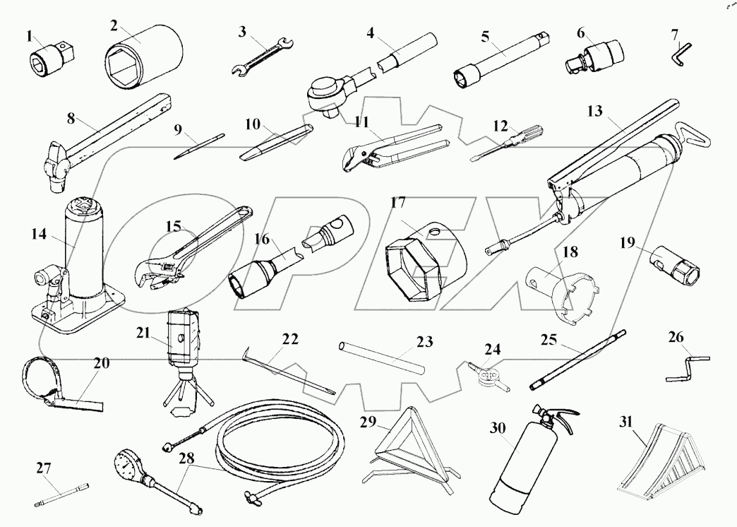  Возимый комплект инструментов