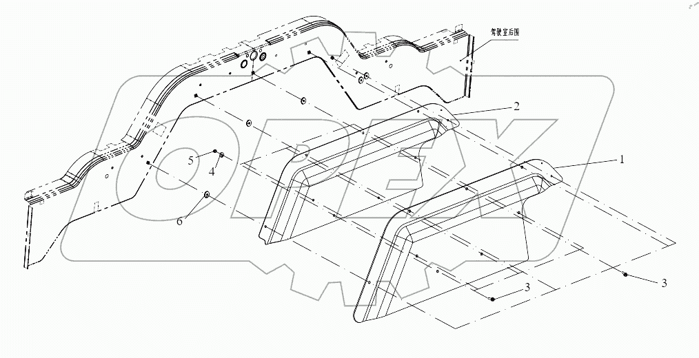  Задняя звукоизоляционная накладка двигателя
