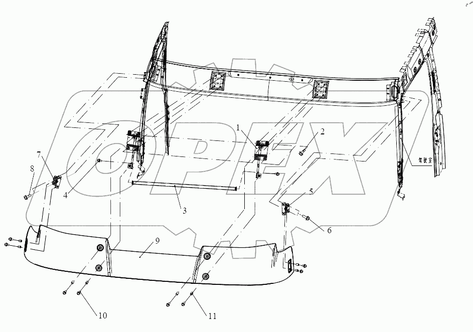  Противосолнечный брызговик крыши