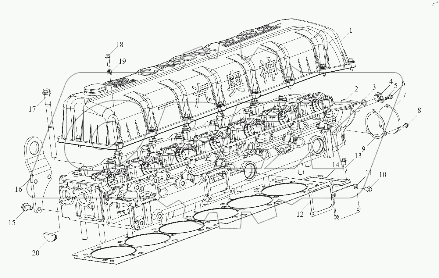  Составляющие элементы головки блока цилиндров