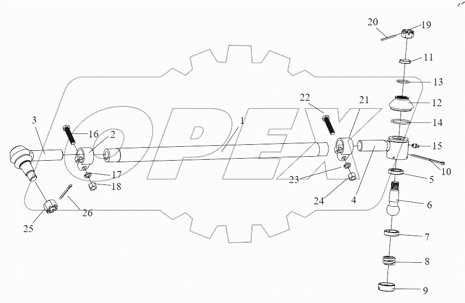  Задняя продольная рулевая тяга
