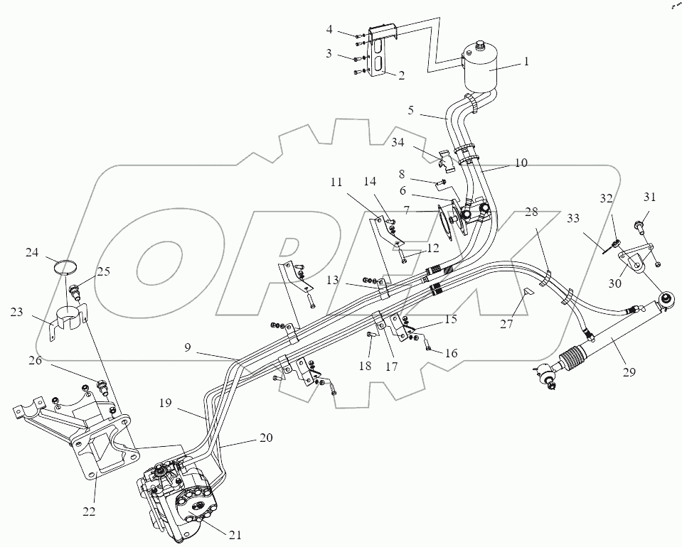  Трубопроводы рулевого механизма с гидроусилителем