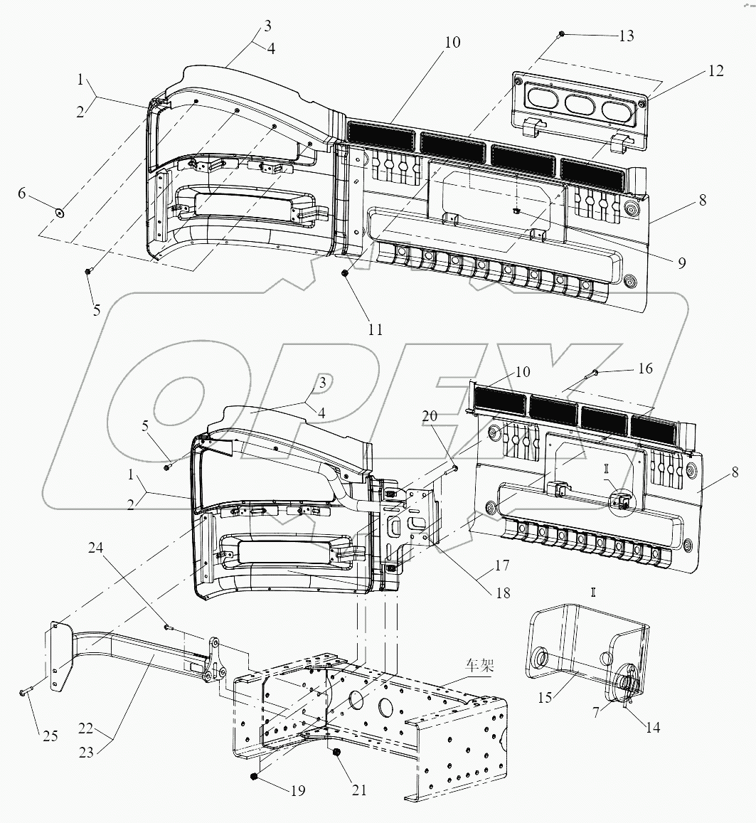  Передний бампер