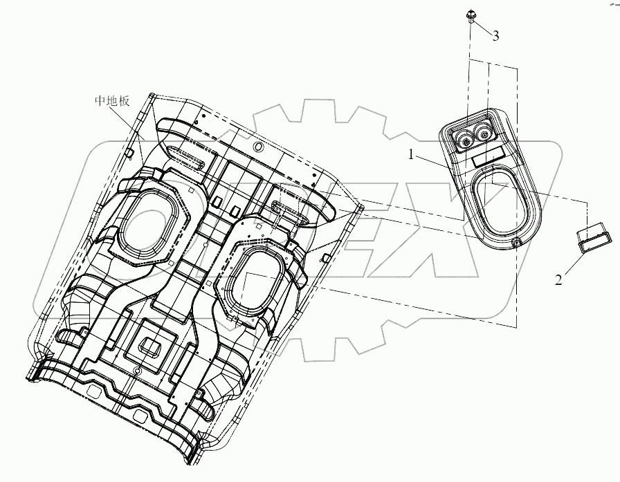  Узел кожуха переключения передач