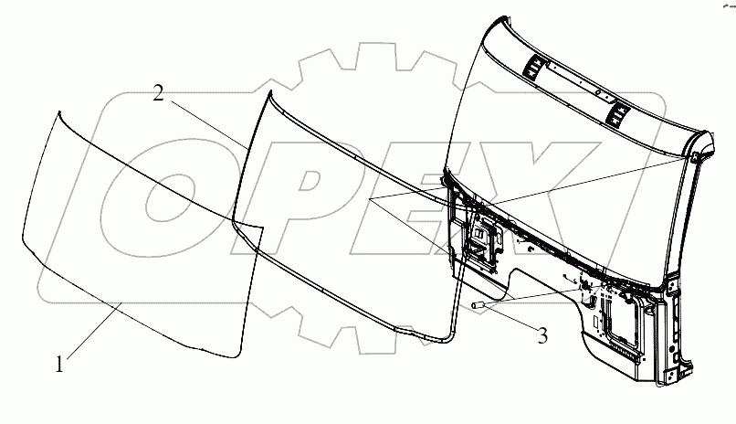  Переднее ветровое стекло