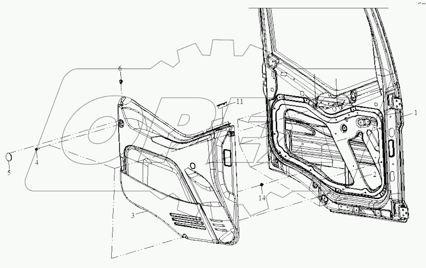  Внутренняя отделка двери автомобиля