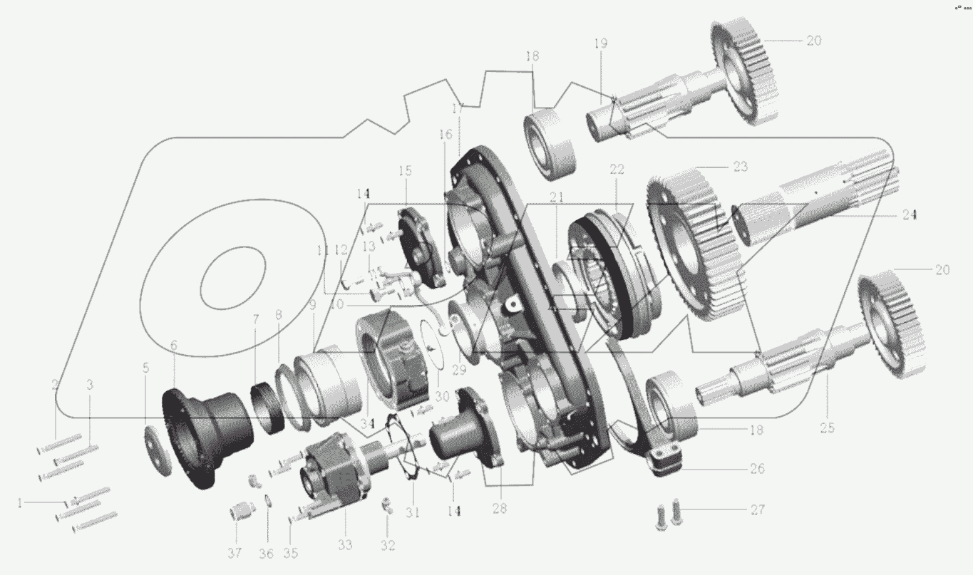  Корпус задней крышки в сборе
