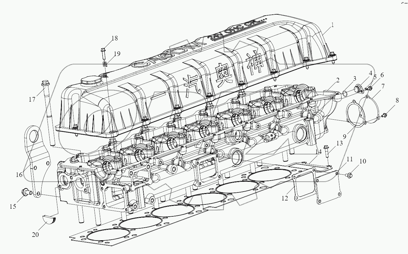  Узел крышки цилиндра