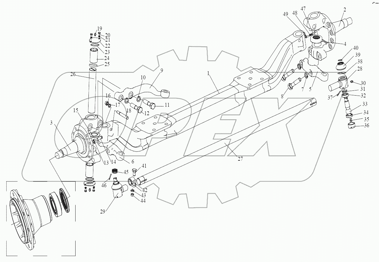  Первый передний вал