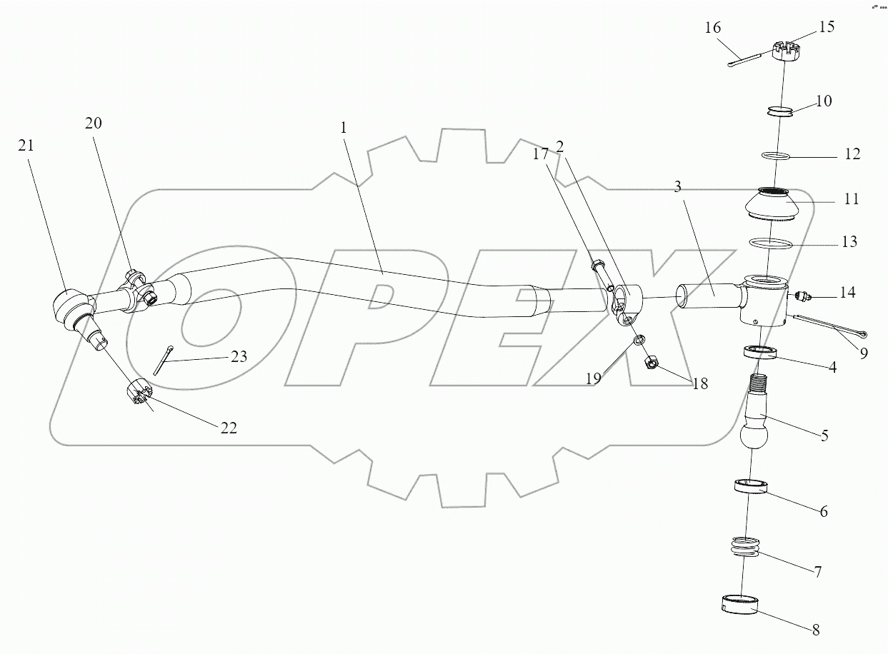  Передняя рулевая продольная тяга