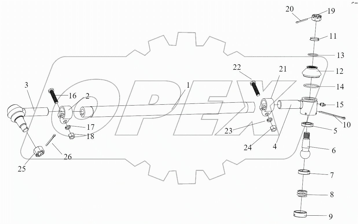  Задняя продольная рулевая тяга