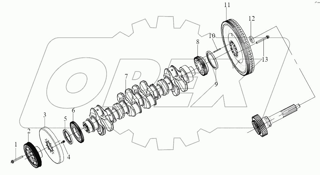  Коленчатый вал и маховик