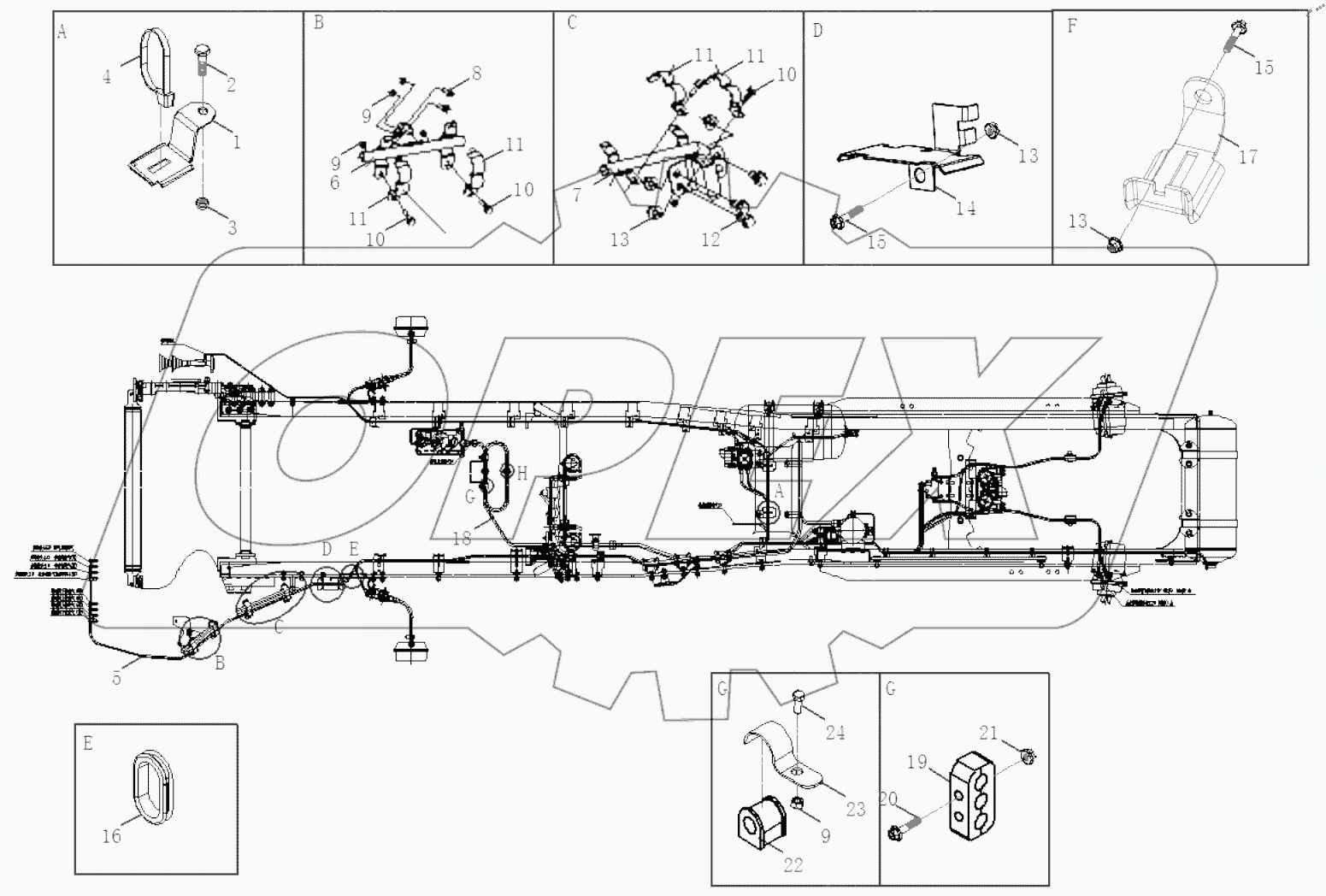  СХЕМА ТОРМОЗНОГО ТРУБОПРОВОДА